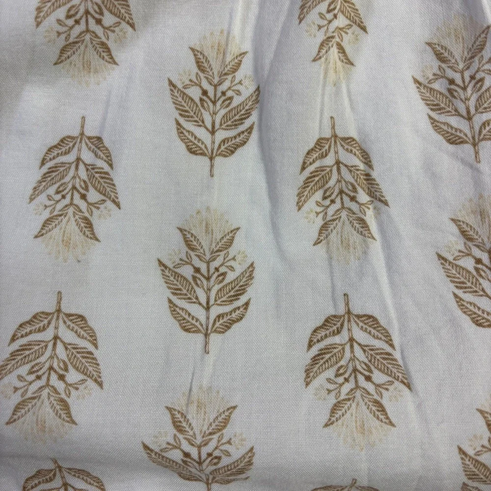 Old Navy Women's 4X Off Shoulder Puff Sleeve Blouse‎ Gold Leaf Print Tie Back